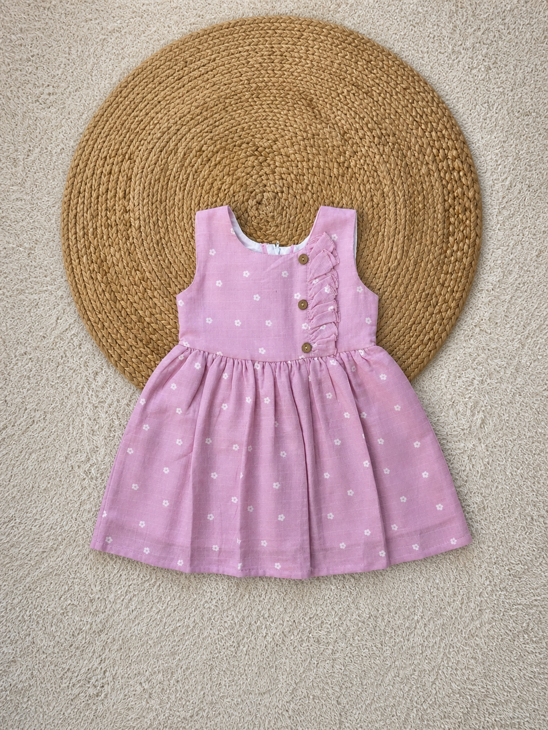 Lilac Floral Muslin Dress