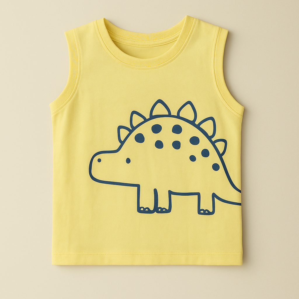 Sleeveless Dino-Print Set For boys