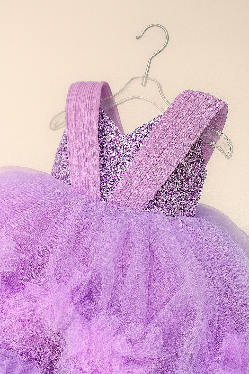 Glittery party frocks with dramatic ruffle layers