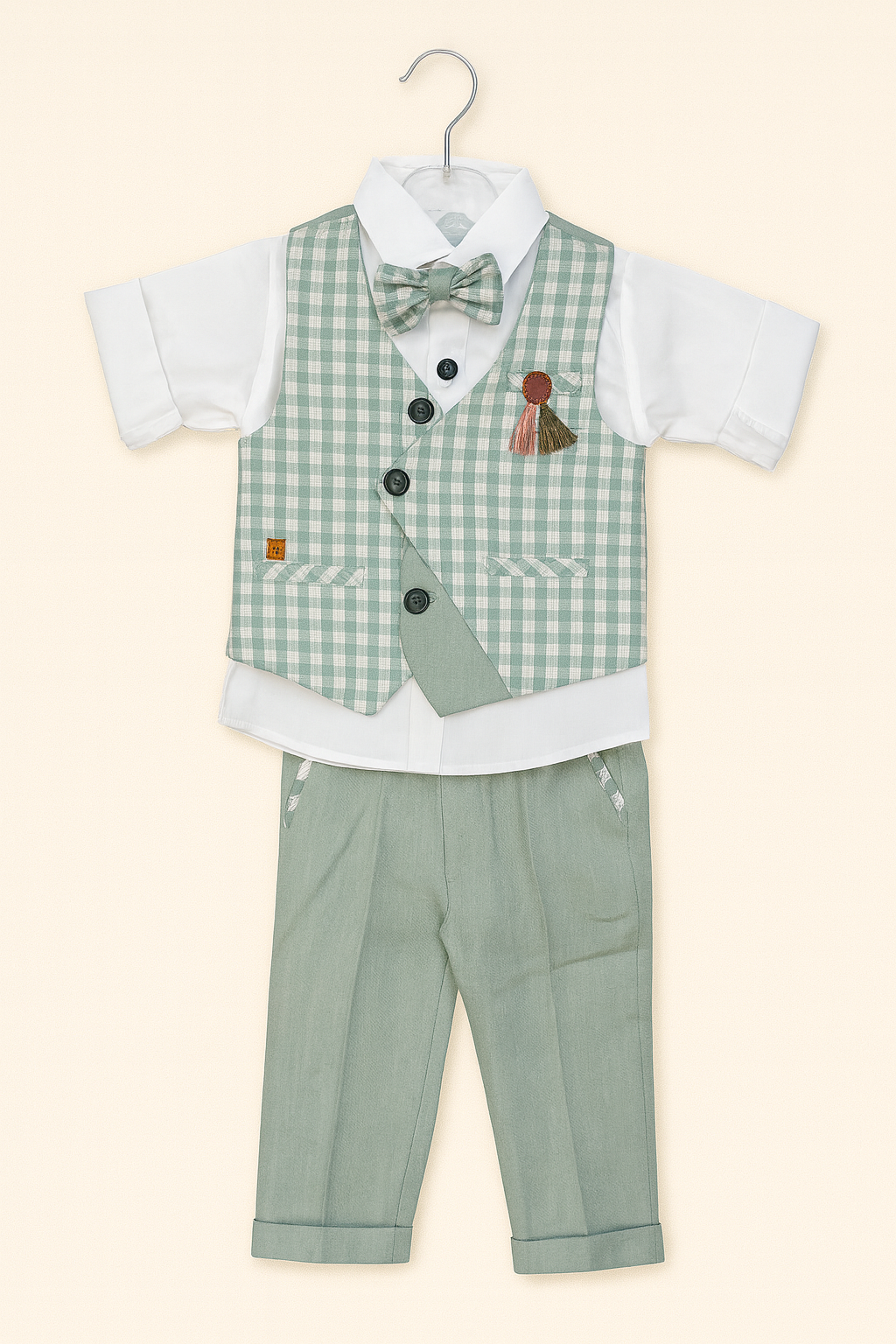 Boys' 3-Piece Mint Green Formal Suit Set