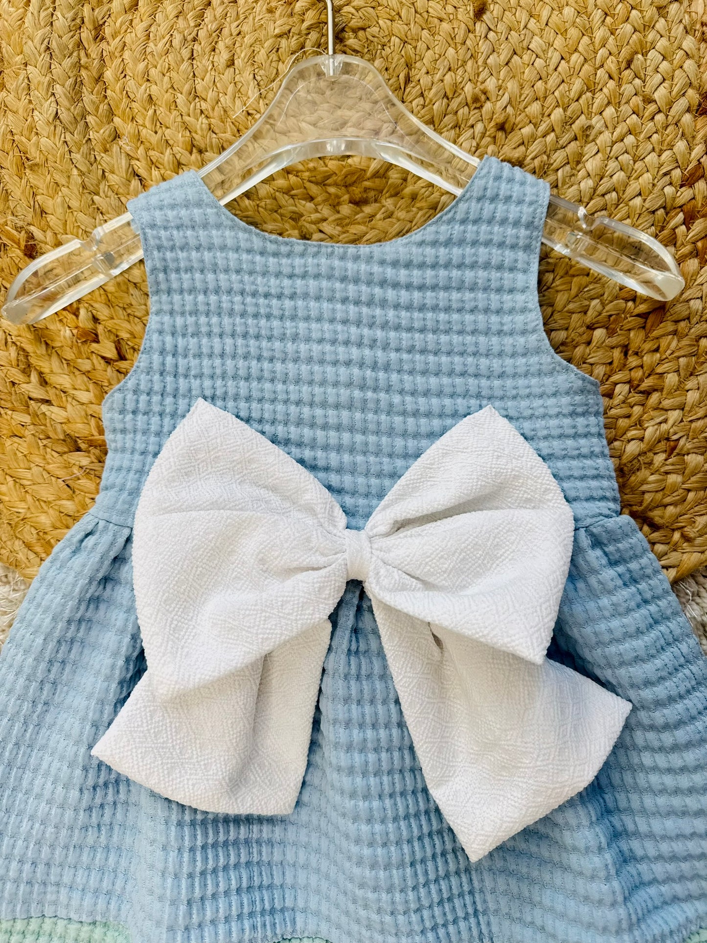 Baby Girl Sleeveless Front Bowknot Summer A-line Dress