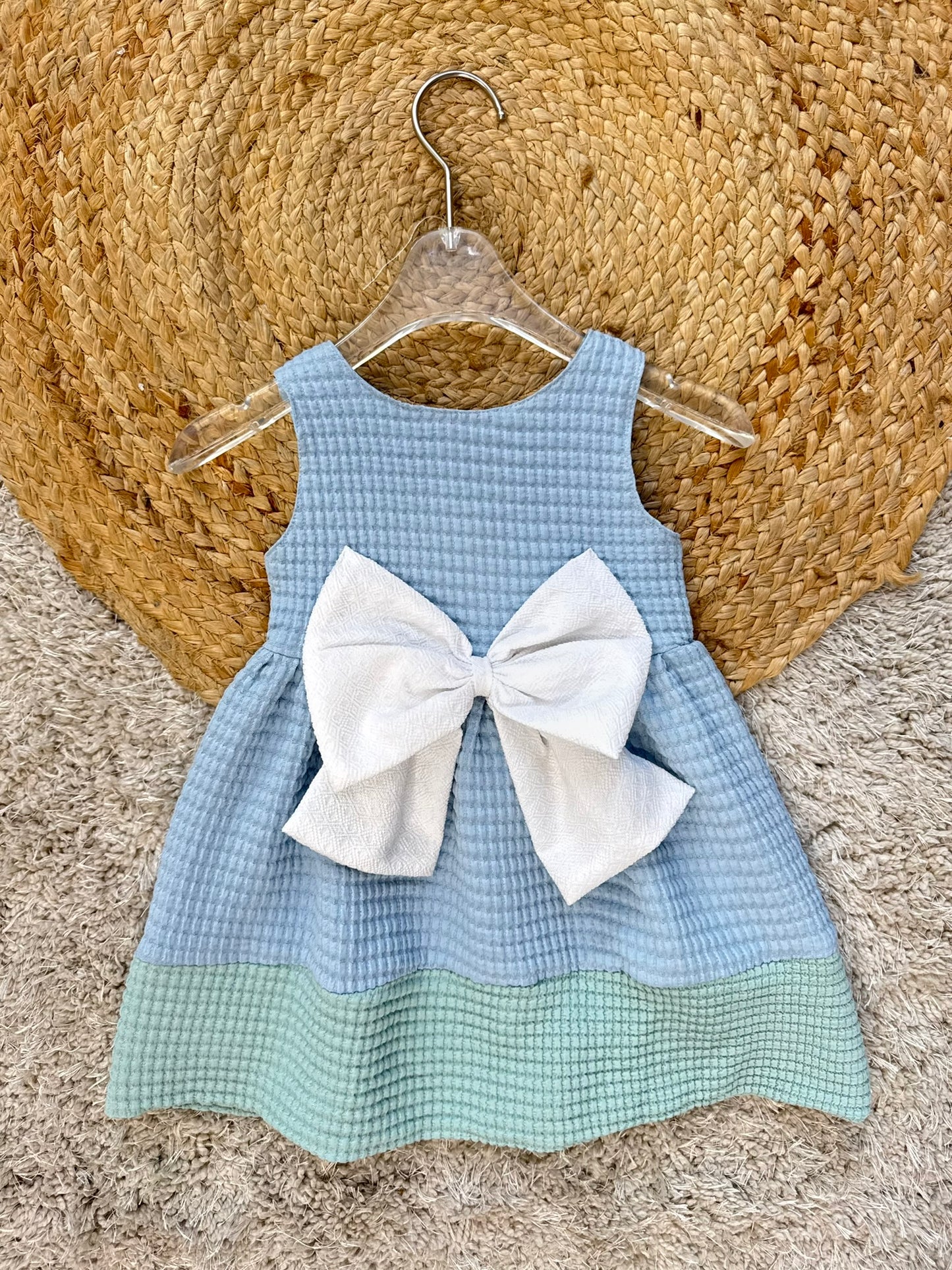 Baby Girl Sleeveless Front Bowknot Summer A-line Dress