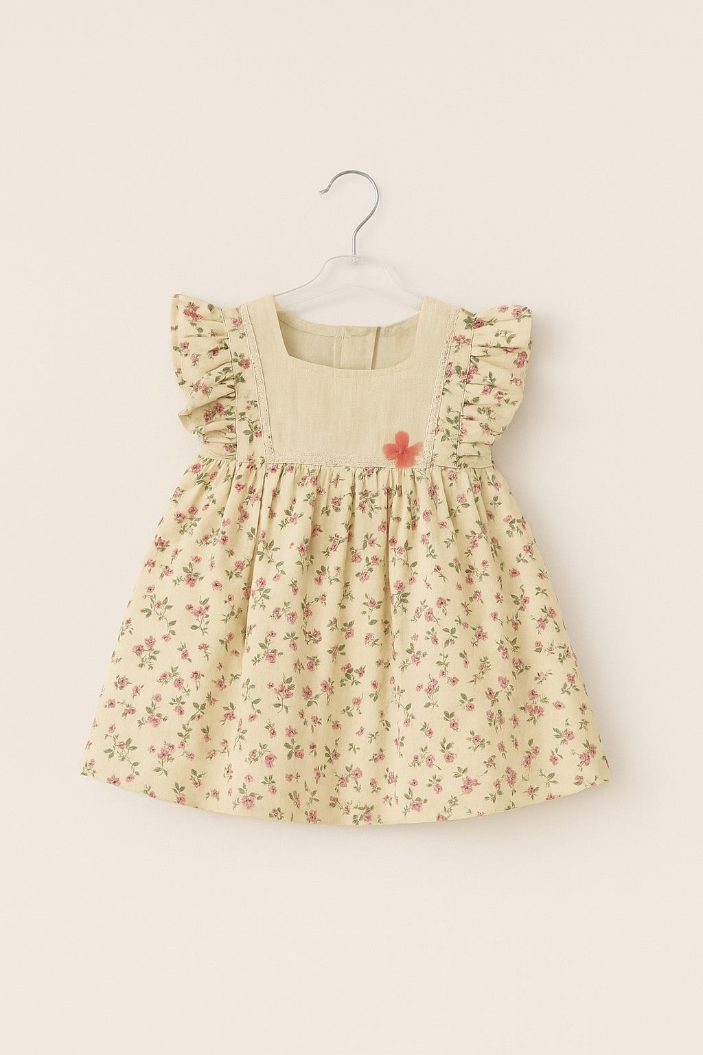 Muslin Delicate Floral Puff-Sleeve Cotton Frock for Girls