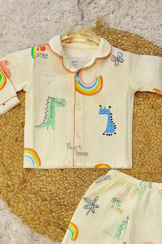 Dinosaur Print Pure Cotton Night Suit