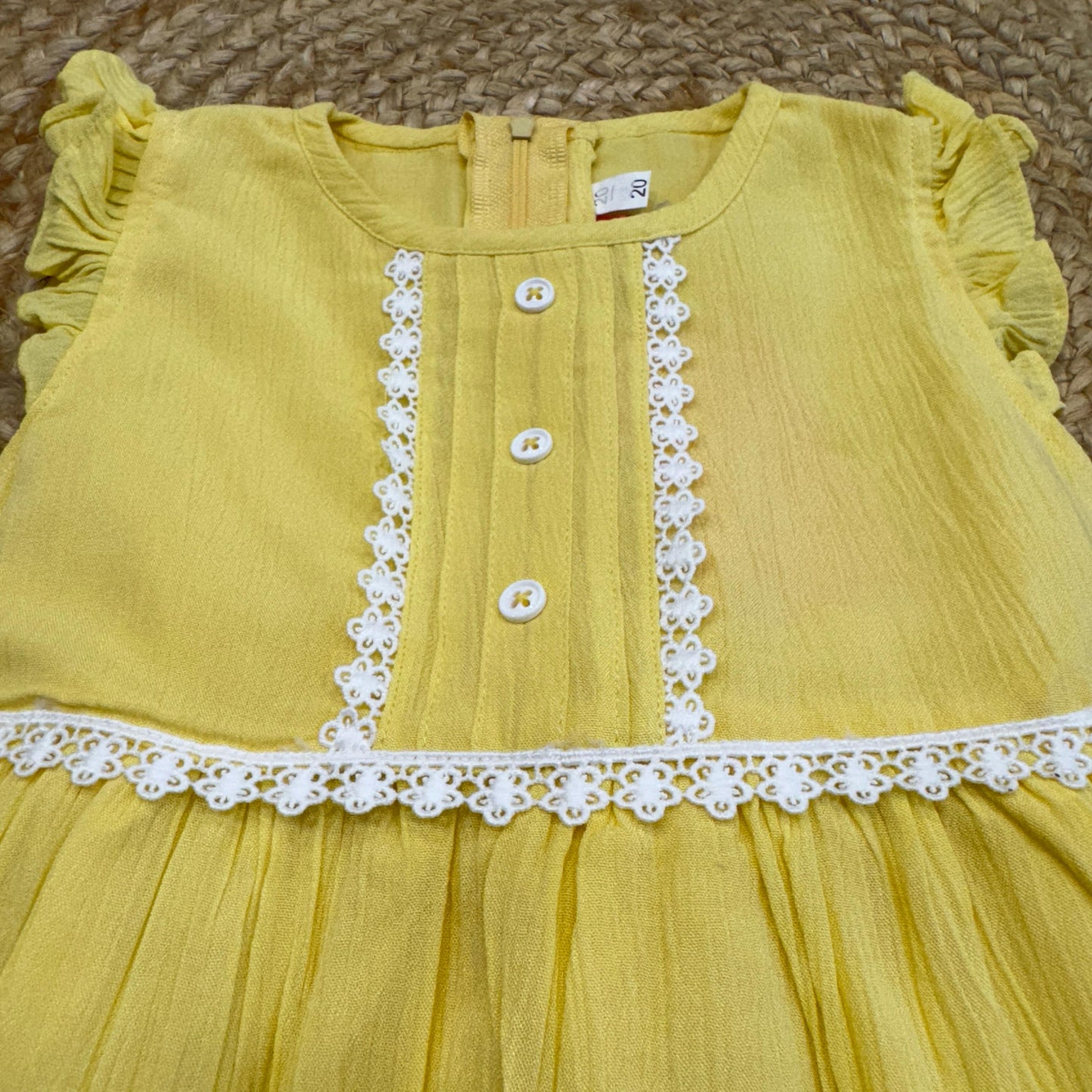Knee Length Casual Dress (Yellow, Short Sleeve)