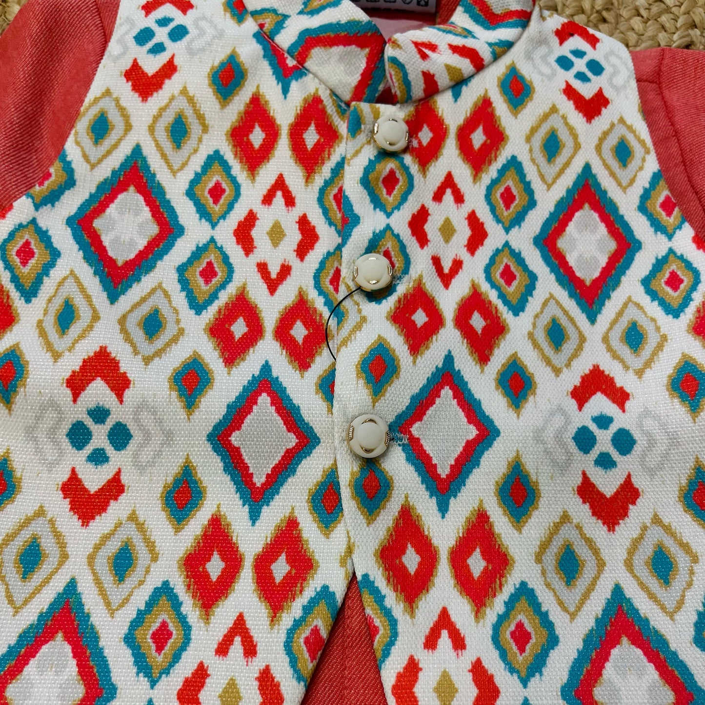 Boys Premium Indo Western Kurta-Pajama With Jacket (Peach).