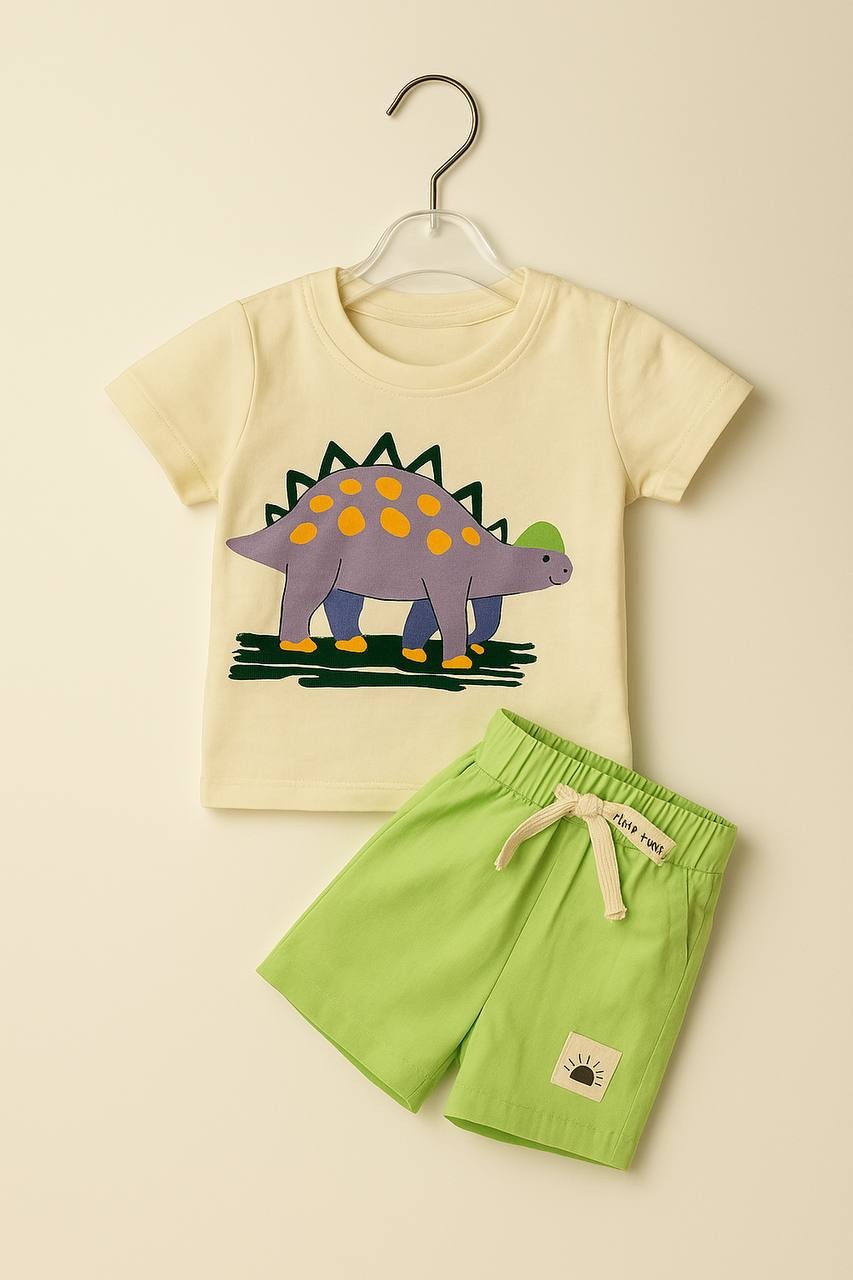Mumbl Jumbl Dinosaur Print Summer Co-ord Set for Kids