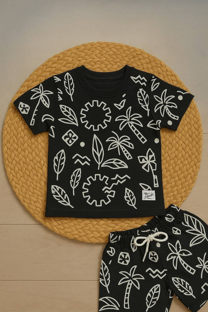 Smarty Tropical Printed Co-ord Set For Boys