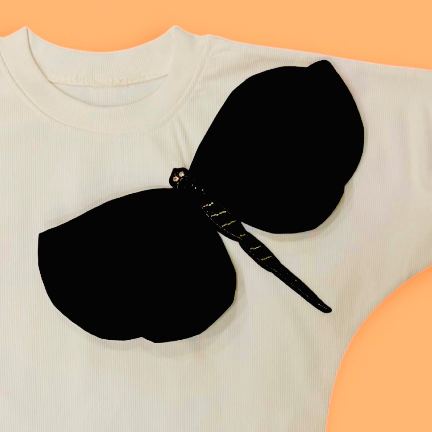 Butterfly Embellished White Top