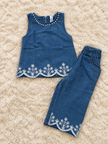 Denim Blue Floral Co Ord Set