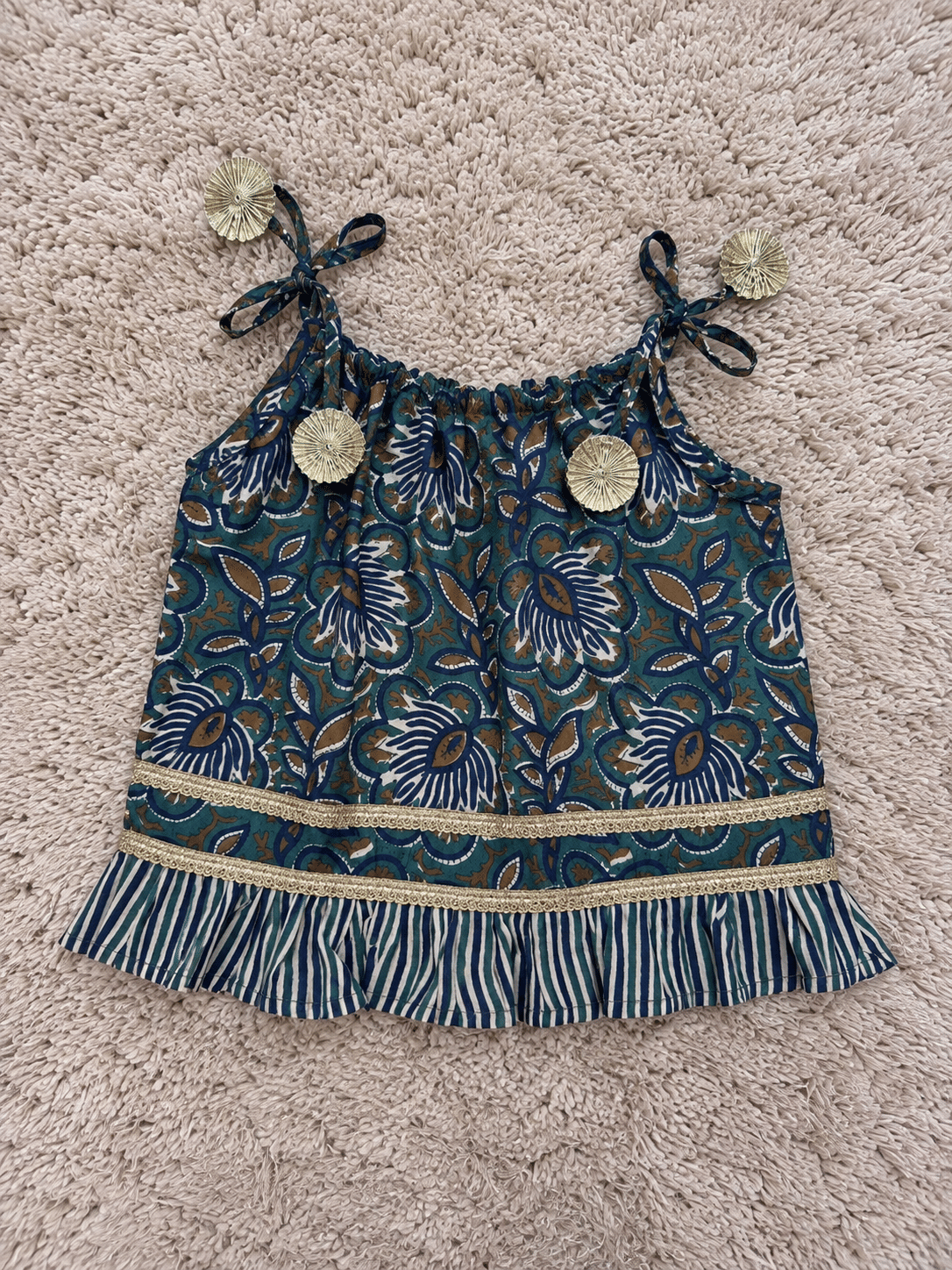 Indigo Floral Pure Cotton Lehenga