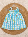 Sky Garden Gingham Smocked Dress