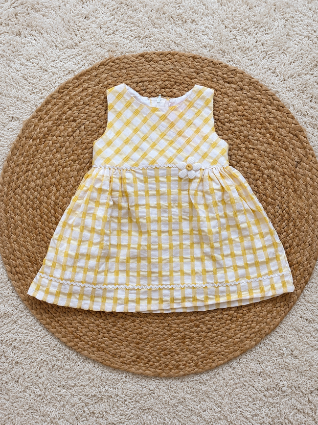 Sunshine Gingham Flower Frock