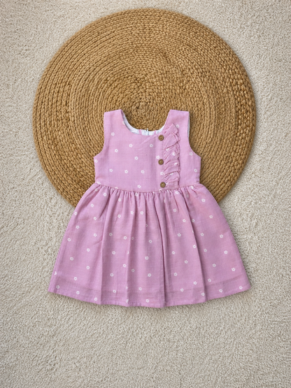 Lilac Floral Muslin Dress