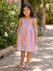 Pastel Rainbow Stripe Smocked Dress