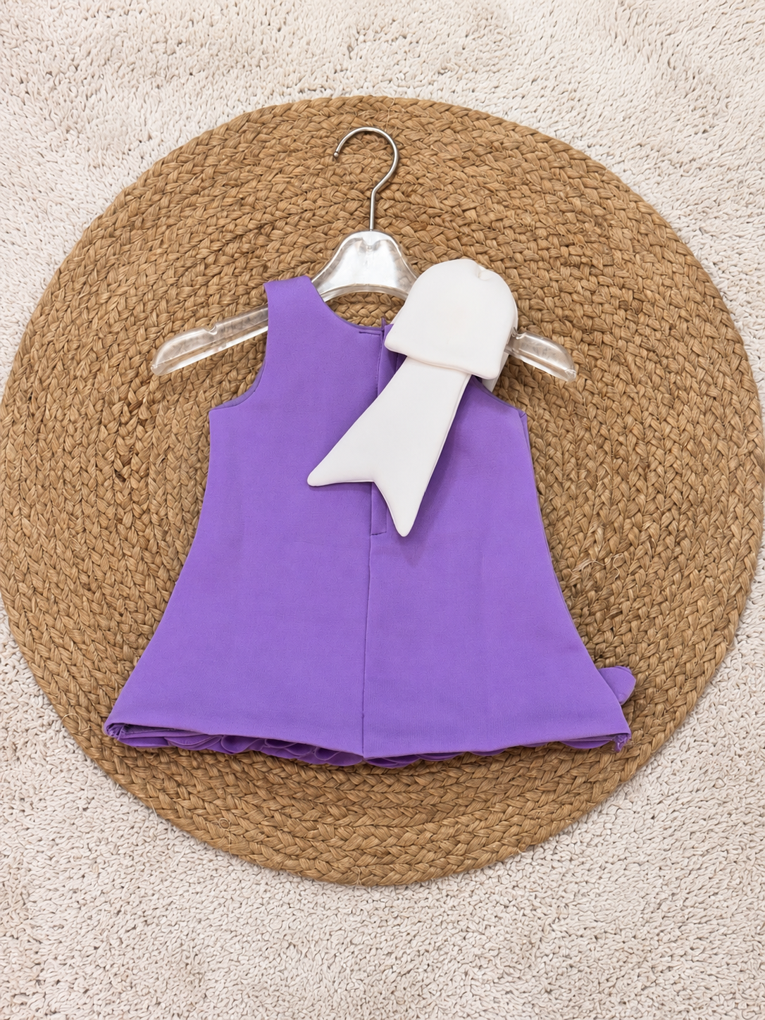 Lavender Ivory Statement Bow Dress