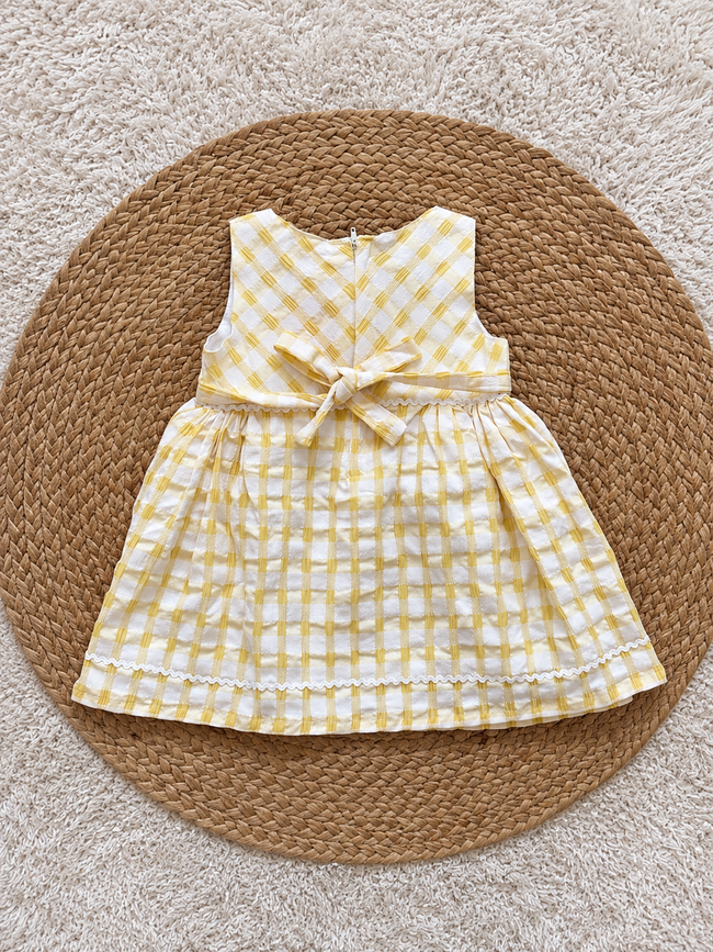 Sunshine Gingham Flower Frock