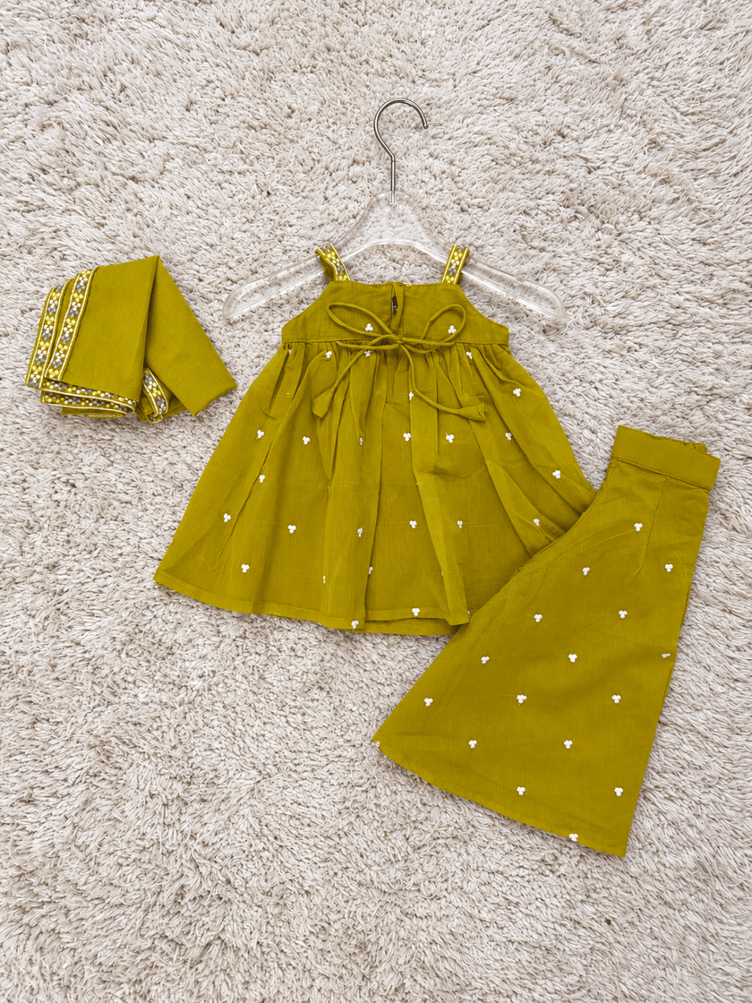 Mustard Yellow Floral Sharara Set