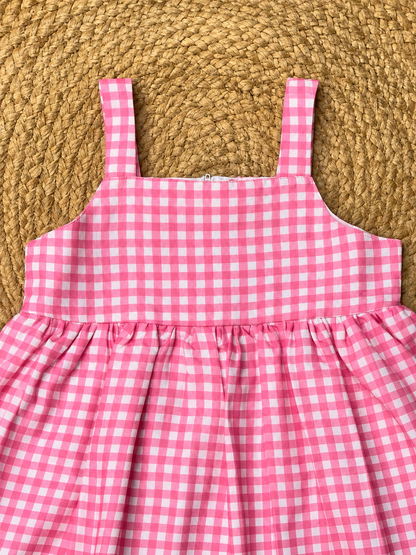 Cherry Gingham Charm Dress – Lilac