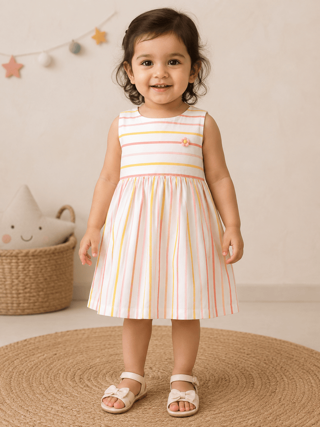 Sunshine Peach Stripe Frock