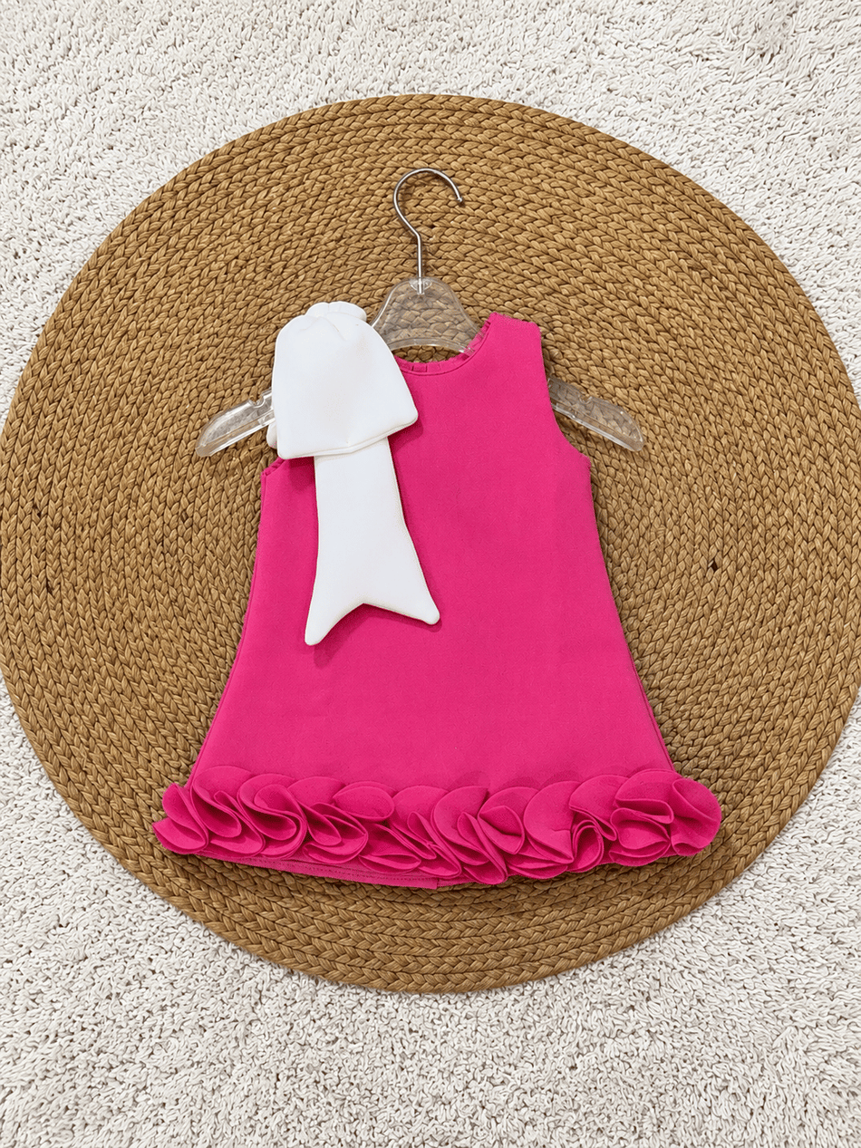 Fuchsia Ivory Statement Bow Dress