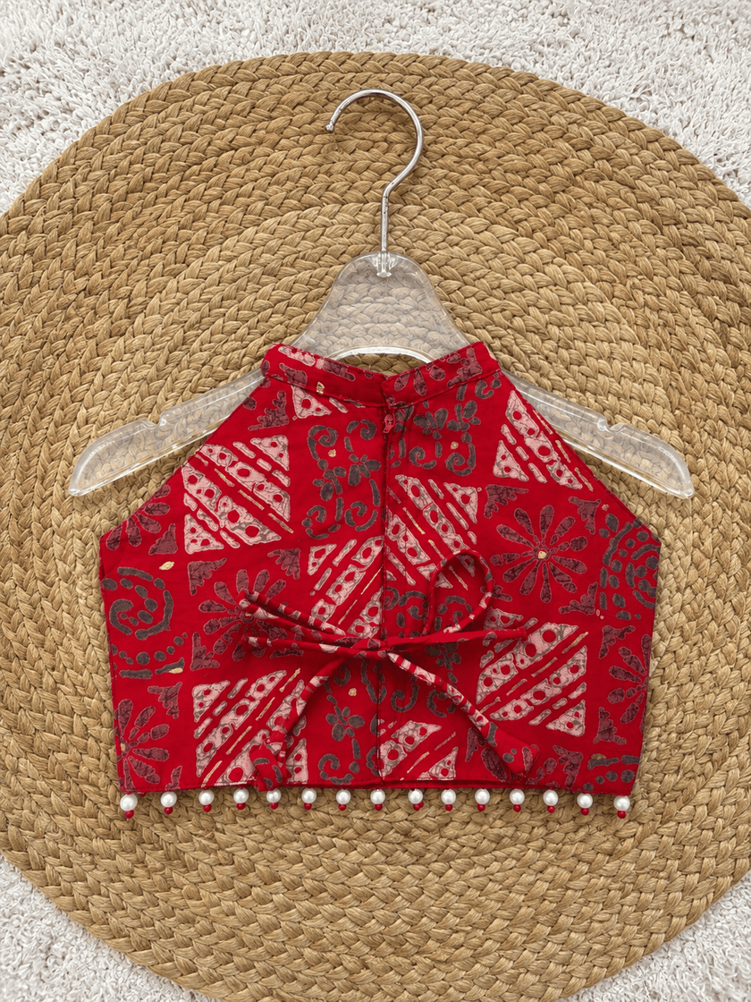 Crimson Pure Chanderi Cotton Lehenga