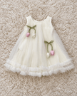 Ivory Tulip Bow Ruffle Dress