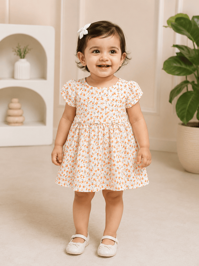 Peach Meadow Floral Frock