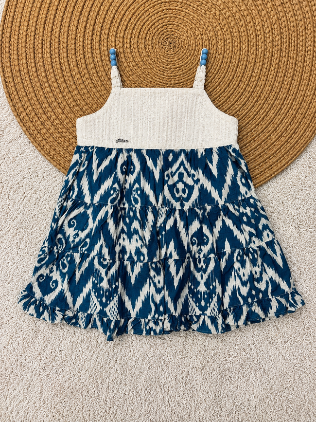 Sapphire Ikat Tier Dress