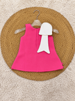 Fuchsia Ivory Statement Bow Dress