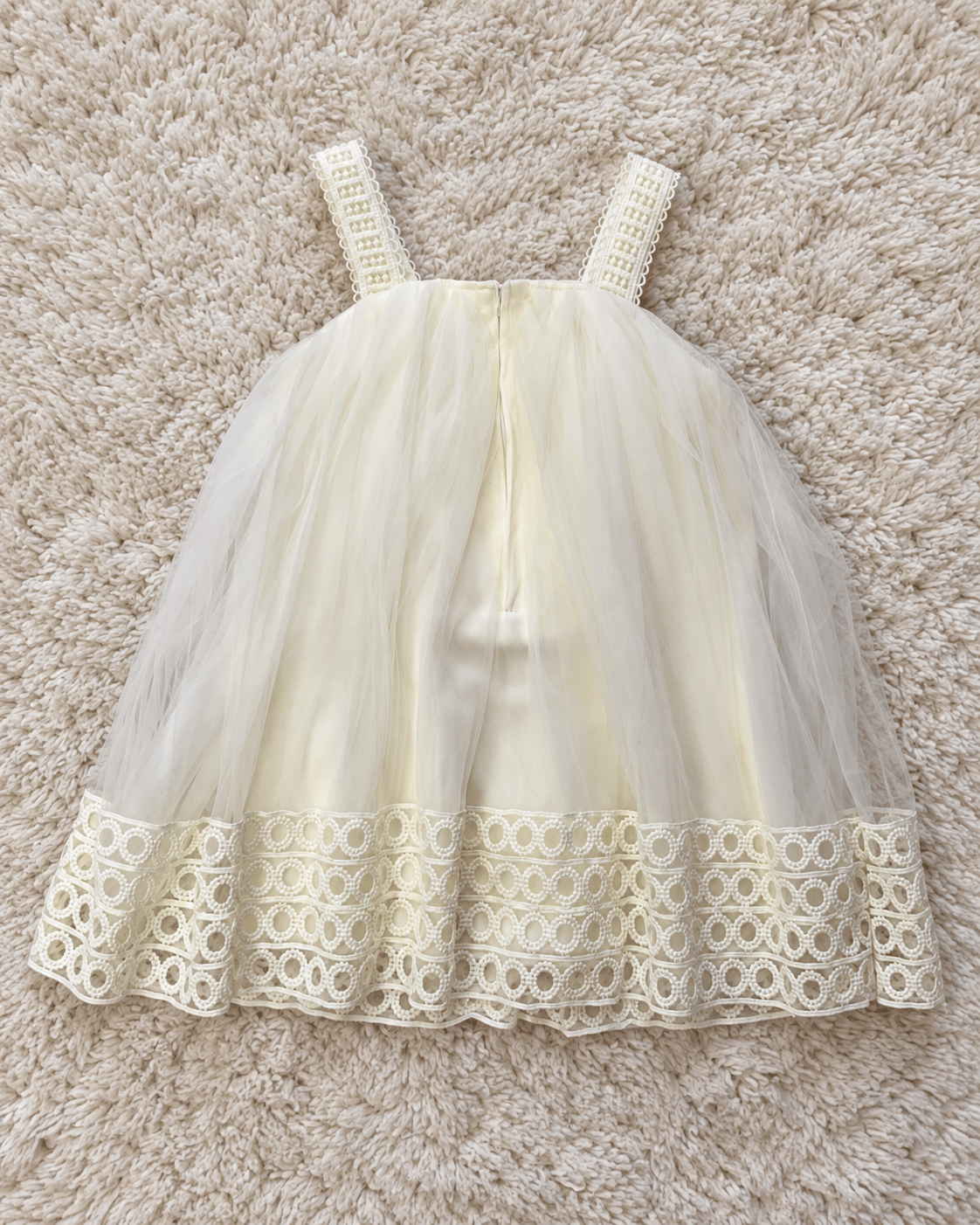 Ivory Pearl Lace Bow Dress