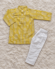 Mustard Botanical Cotton Kurta Set