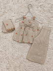 Beige Rose Embroidered Sharara Set