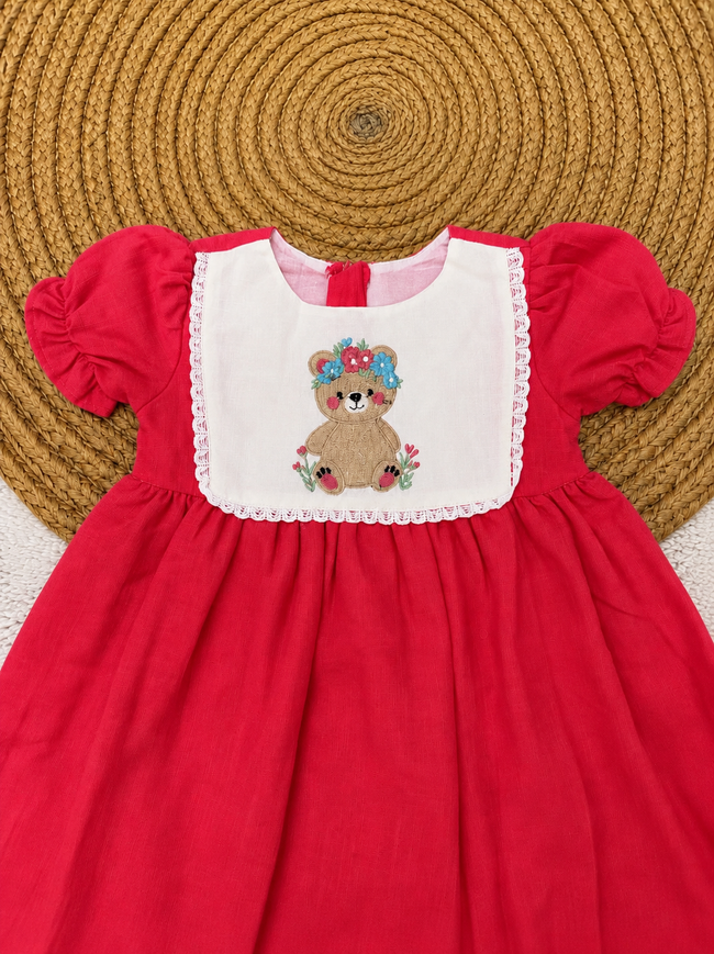 Teddy Blossom Dress – Red