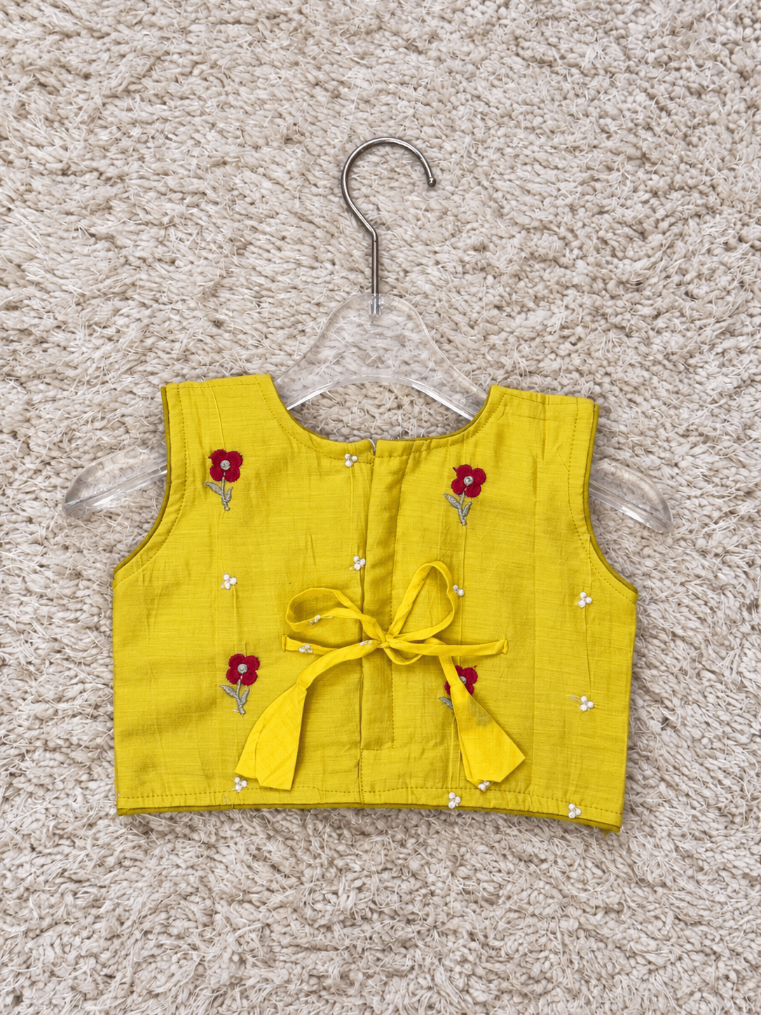 Sunshine Yellow Mul Cotton Embroidered Lehenga