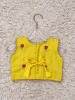 Sunshine Yellow Mul Cotton Embroidered Lehenga