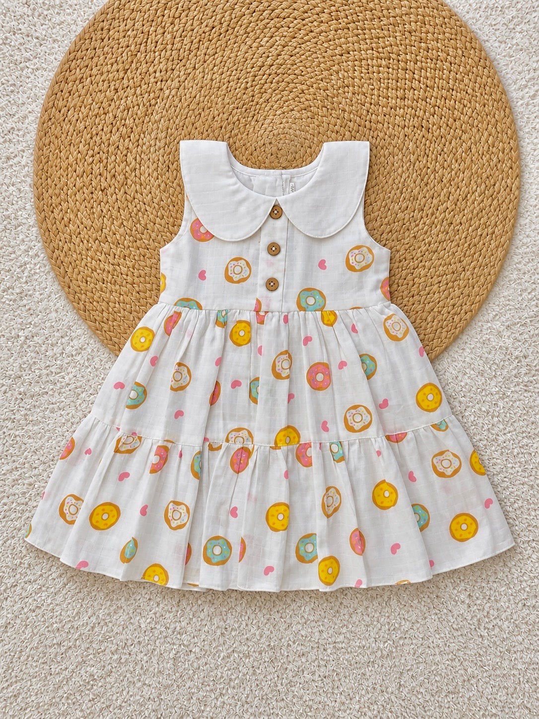 Donut Print Muslin Dress