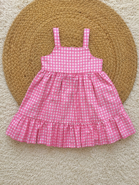 Cherry Gingham Charm Dress – Lilac