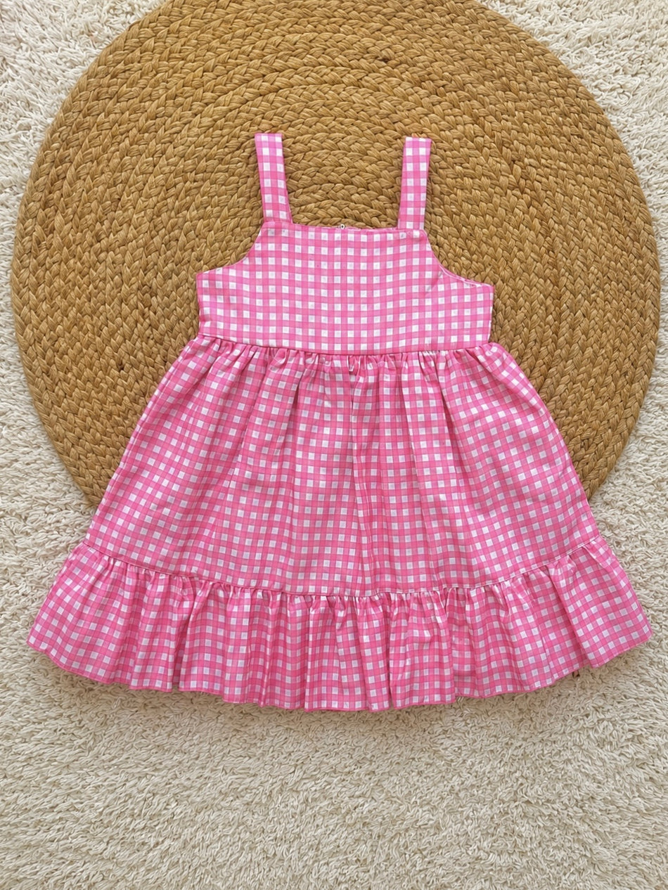 Cherry Gingham Charm Dress – Lilac