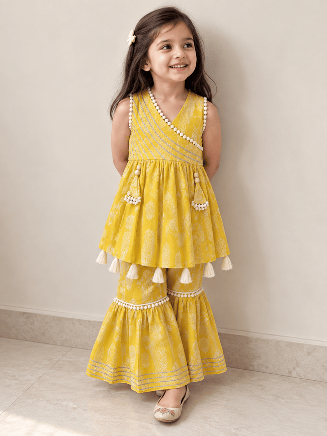 Sunshine Angrakha Pure Cotton Sharara