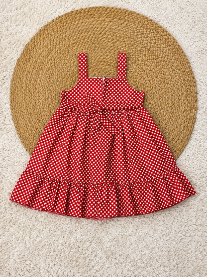 Cherry Gingham Charm Dress – Red