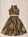 Olive Green Rayon Cotton Lehenga