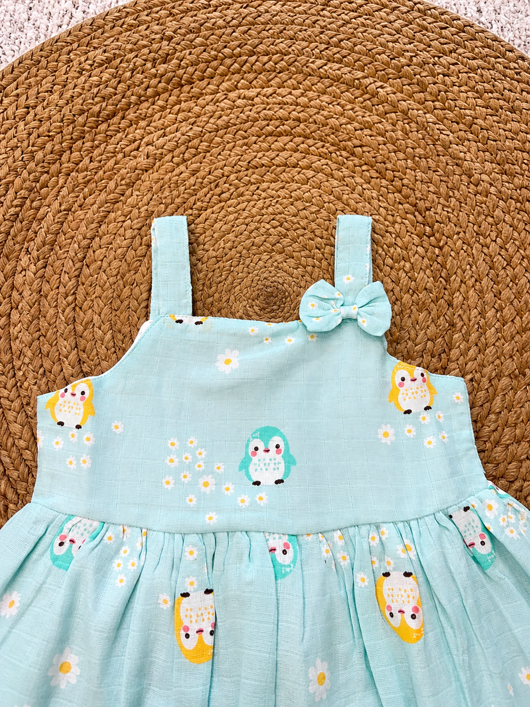 Owl Print Muslin Dress