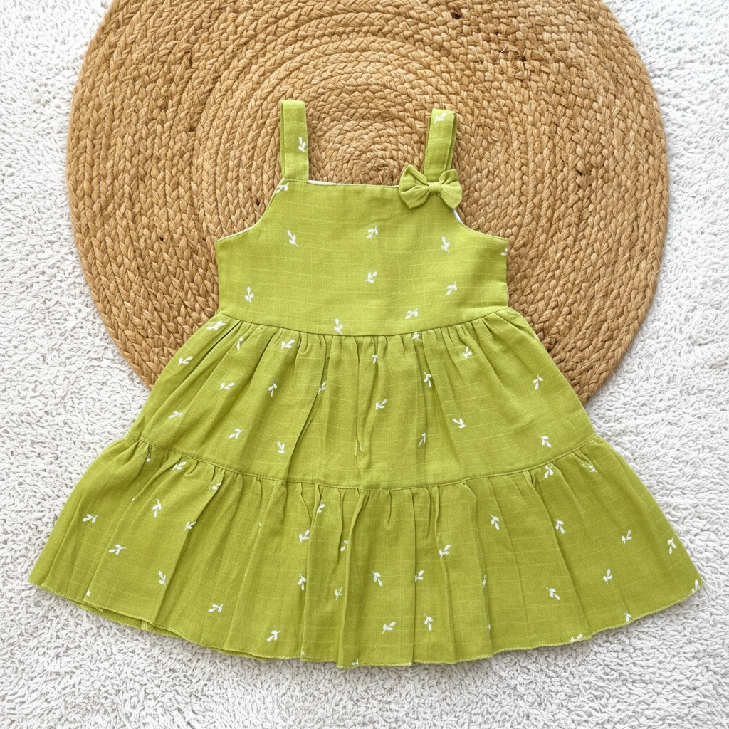Olive Muslin Dress