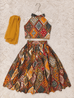 Mustard Mosaic Rayon Cotton Lehenga