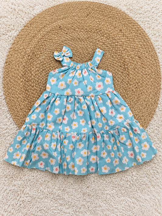 Sky Daisy Twirl Dress