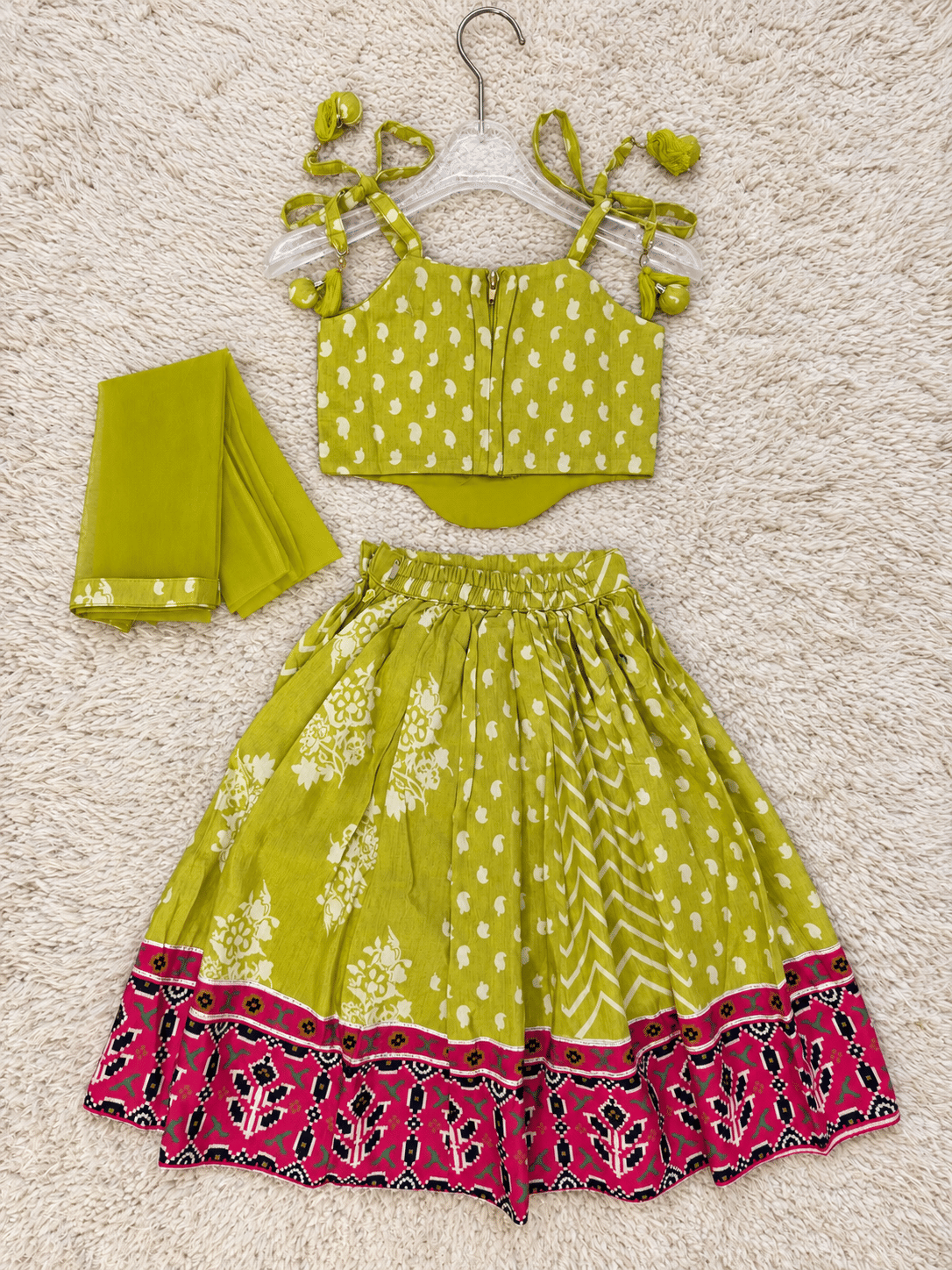 Lime Pink Festive Lehenga Set