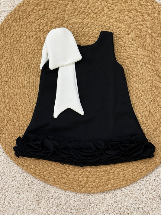 Midnight Ivory Statement Bow Dress