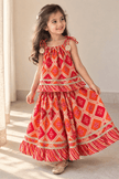 Coral Bandhani Pure Cotton Lehenga