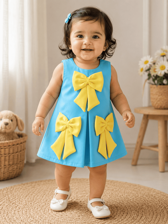 Aqua Sunshine Bow Dress